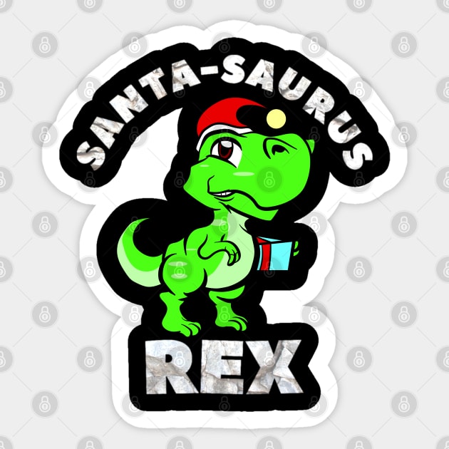 Christmas Kids Gift Santa Dinosaur Santa-Saurus Rex Sticker by Midlife50